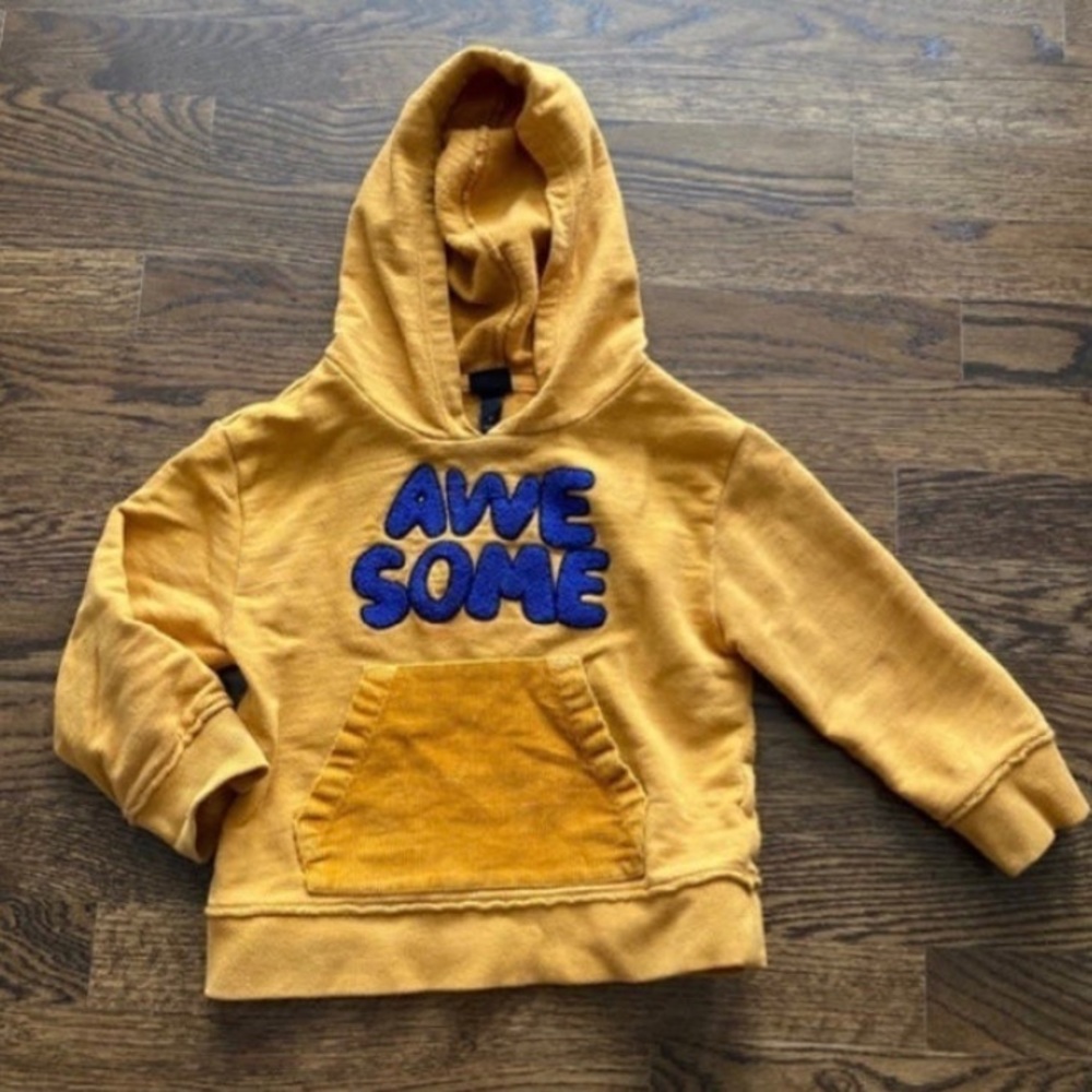 3T Mustard Yellow Pocket Hoodie Pullover Sweater
